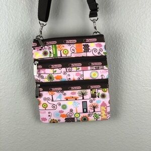 LeSportSac Pink 3 Zip Pocket Small Crossbody Bag
